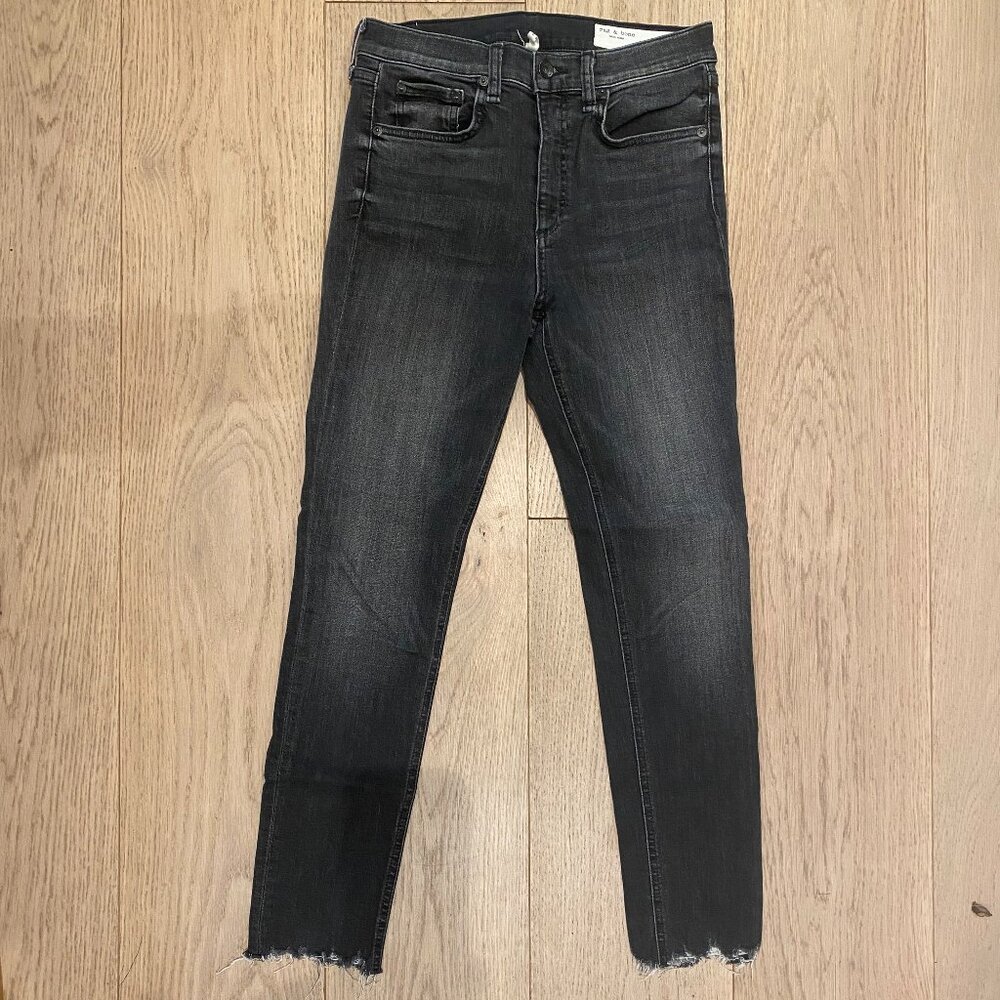 Rag and bone high rise ankle skinny jeans black wash